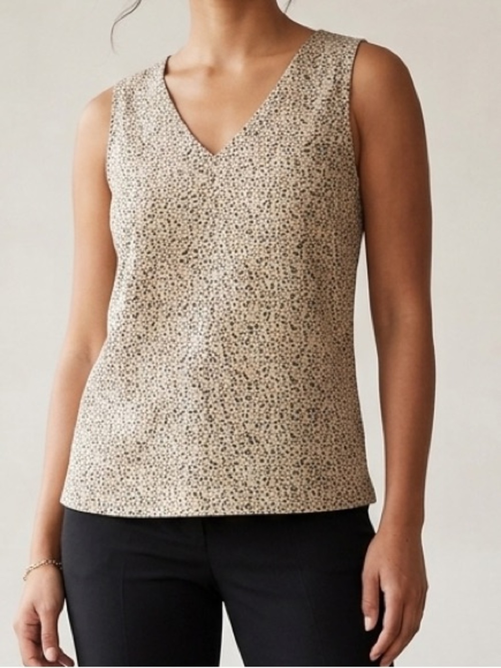 Banana Republic V-Neck Leopard Print Top